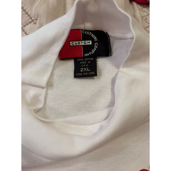 Vintage Apple Logo Mock Neck Long Sleeve Shirt – White – Size 2XL (Made in USA) - Picture 3 of 7